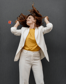woman celebrating